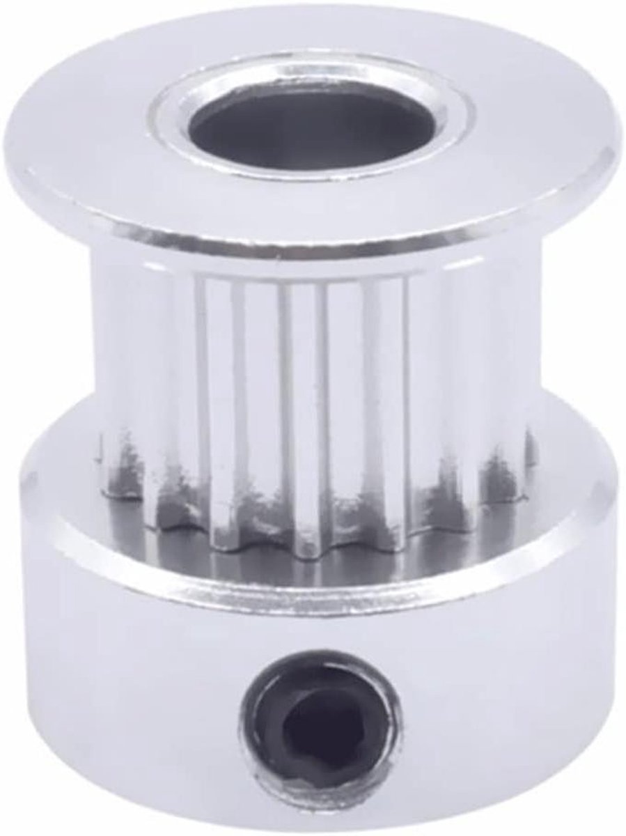 Timing Katrol GT2 - Poelie Tandwiel - 3D Printer Onderdelen - Aluminium Legering - 20T 6mm Boring - Zilver