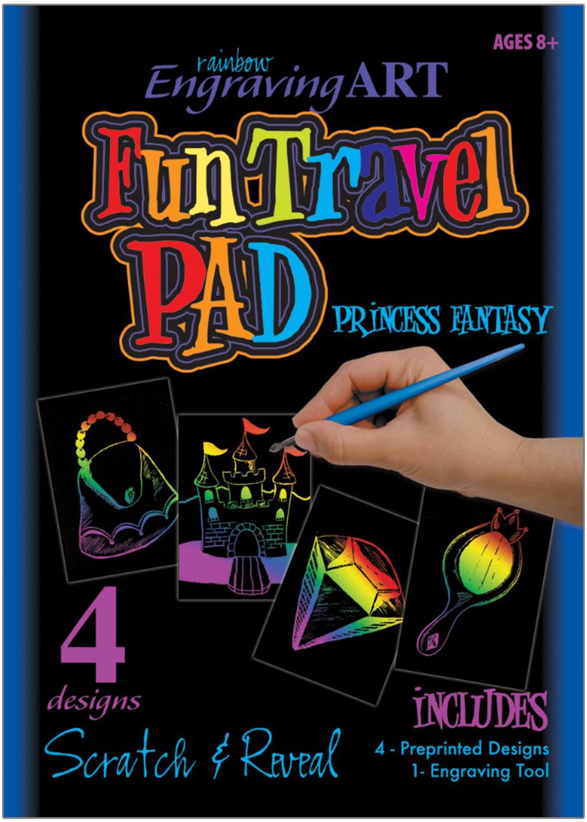 Fun Travel Pad Princees fantasy 4 afbeeldingen om te Scratsen
