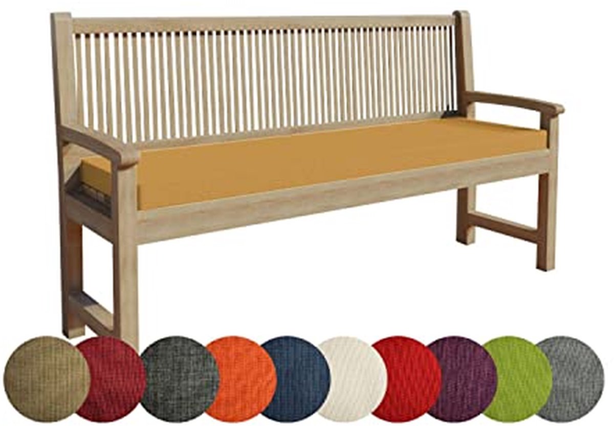 Bankkussen - Tuinkussen Zitkussen - Buiten Ontspannen - Met Bevestigingslussen - 180x40x5 cm - Camel