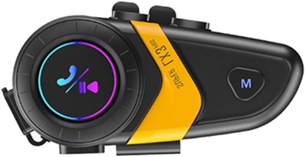 Motorhelm Headset - Communicatie Systeem - Veilig Rijden - Waterdicht Noise Reduction - 800m Afstand - Geel