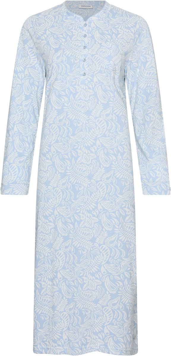 Pastunette - Nachthemd - Soft Paisley - Katoen - Blauw/Wit - Maat 40