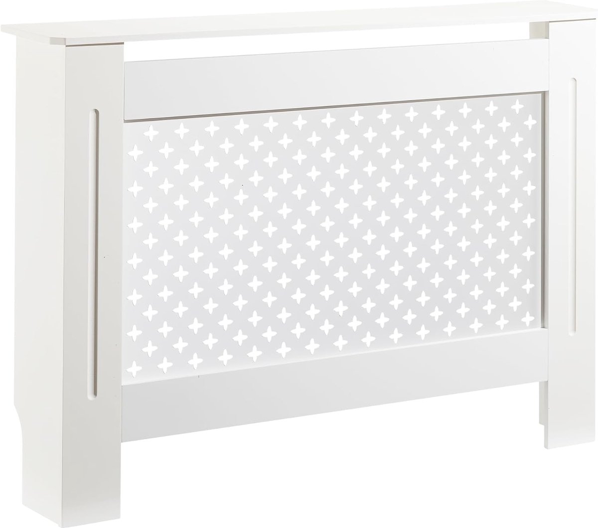 SnelShoppen - Radiator Cover Wit 112 x 19 x 82 cm - MDF Radiator Omhulsel - Houten Bekleding voor Radiator - Stijlvolle Verwarming Deksel voor Woonkam