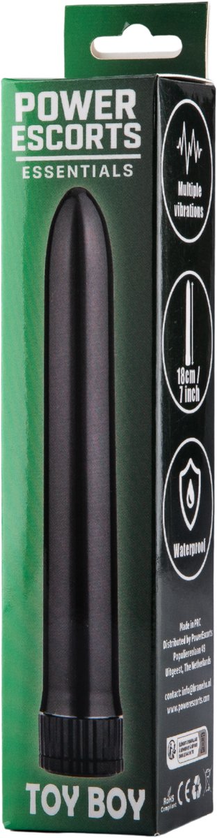 Power Escorts Toy Boy Zwarte Gspot En Clit Vibrator 18 cm