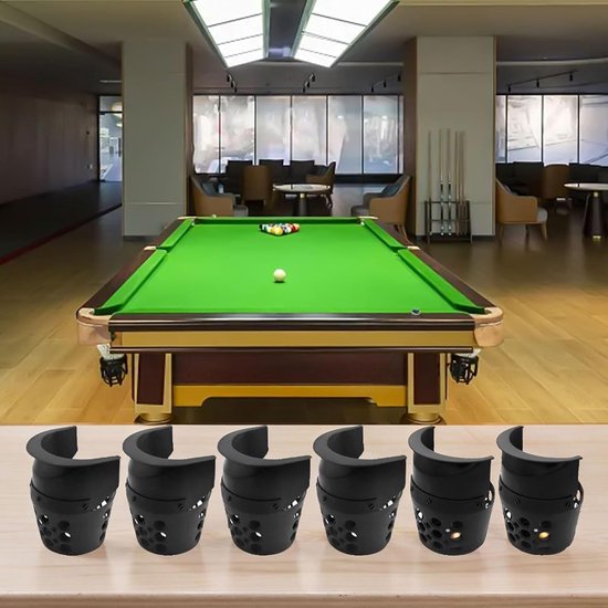 Biljarttafel Zakken - Pooltafel Pockets - Biljart Spelen - Zeshoekige Gaten - 6 stuks - Zwart — afbeelding 2