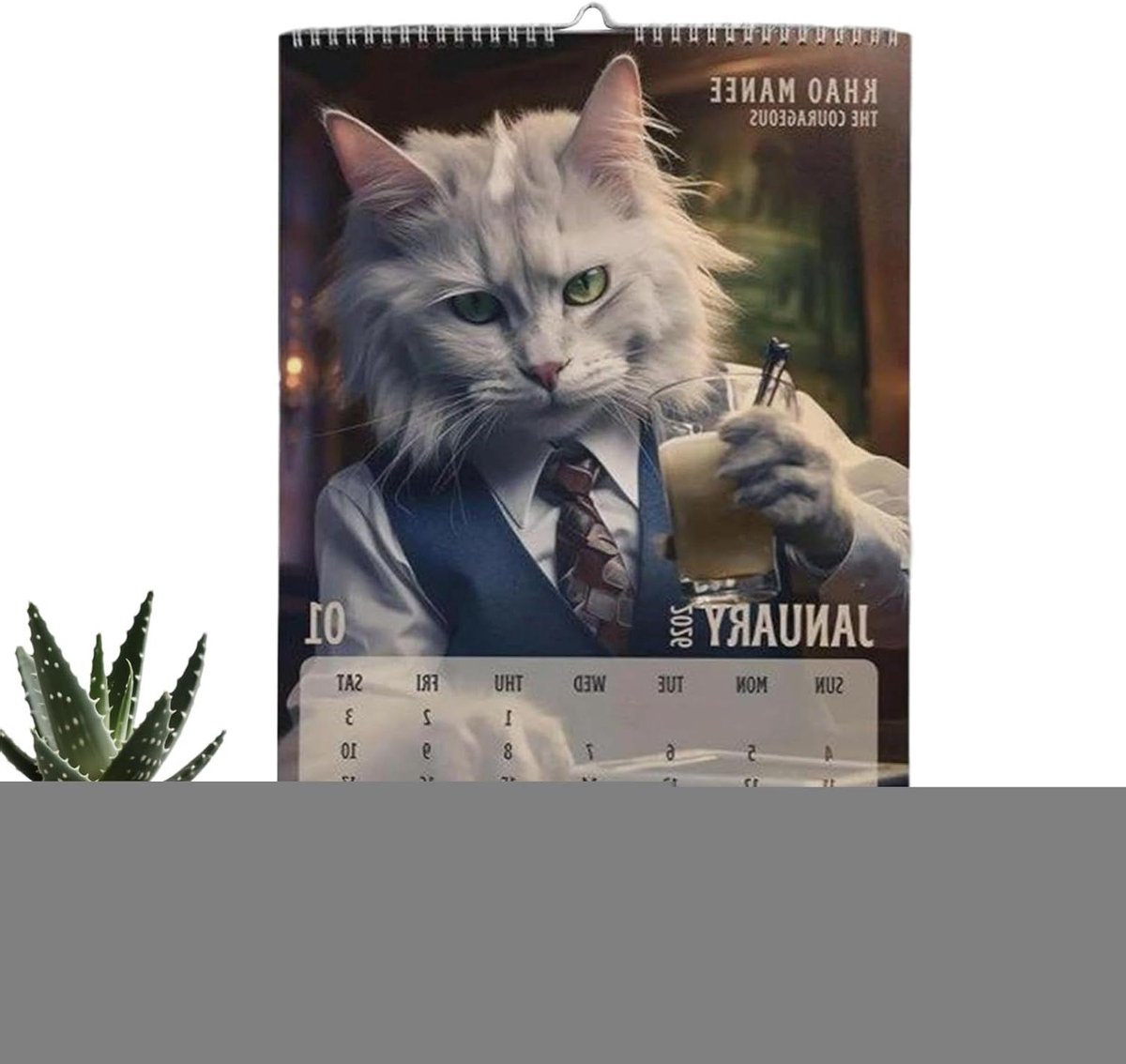 Kattenkalender 2026 - Jaarplanner Katten - Dagelijkse Planning - Grappige Kattenillustraties - 28 x 20 cm - Multicolor