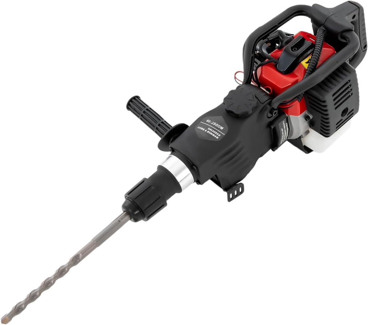 Breekhamer Benzine - Afbraamhamer Hamerboor - Beton Slopen - 3-in-1 Functies - 32.6 cc - Zwart