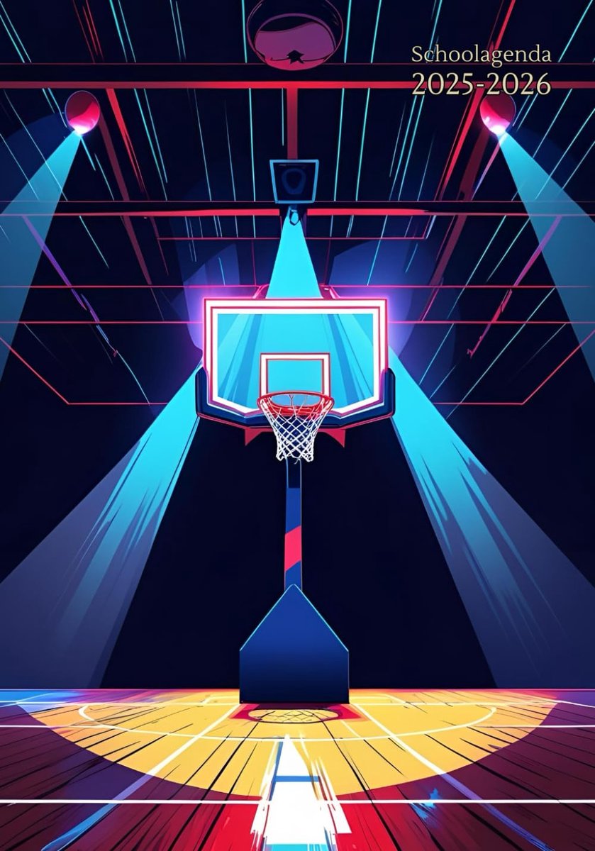 Schoolagenda A5 - Basketbal - Weekplanner 1 Week op 2 Pagina's - Huiswerkplanner voor Kinderen - SnelShoppen