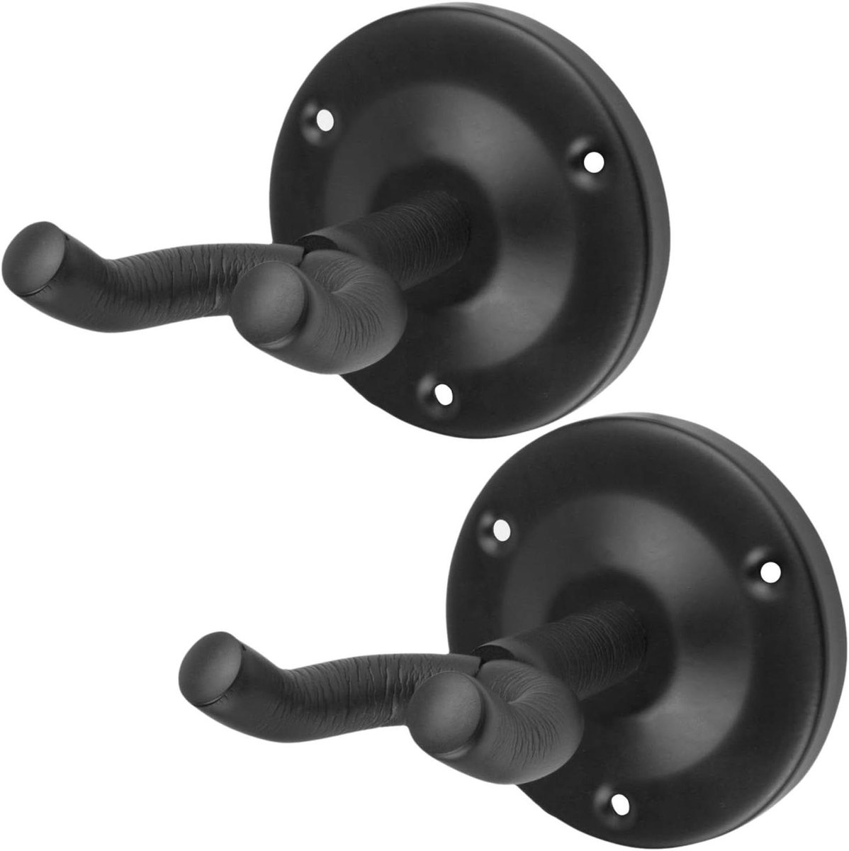 Muziekinstrumenten Muurbeugels - Ukulele Hangers - Instrumenten Opbergen - Rubberen Beschermlaag - Set van 2 - Zwart