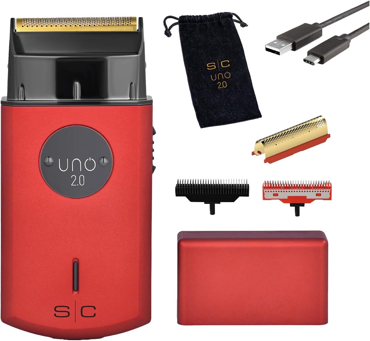 SnelShoppen - Elektrische Baard en Haar Trimmer UNO 2.0 | Draadloze Baardknipper met 130 Minuten Accuduur | Lichtgewicht 90 g | 9000 rpm voor Nauwkeur