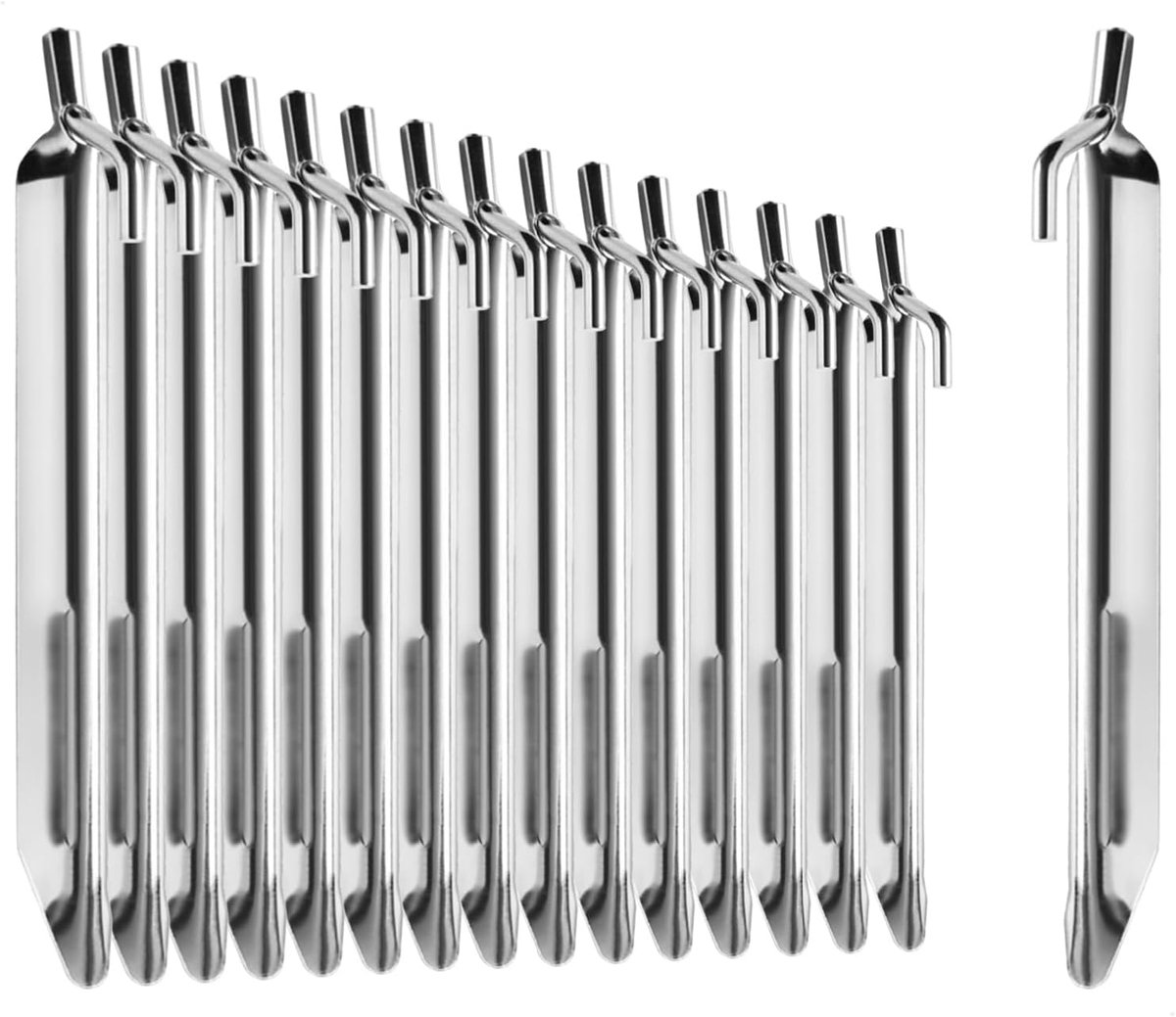 COM-FOUR® 16x haringen van staal, robuuste V-vormige haringen - ShopVlot