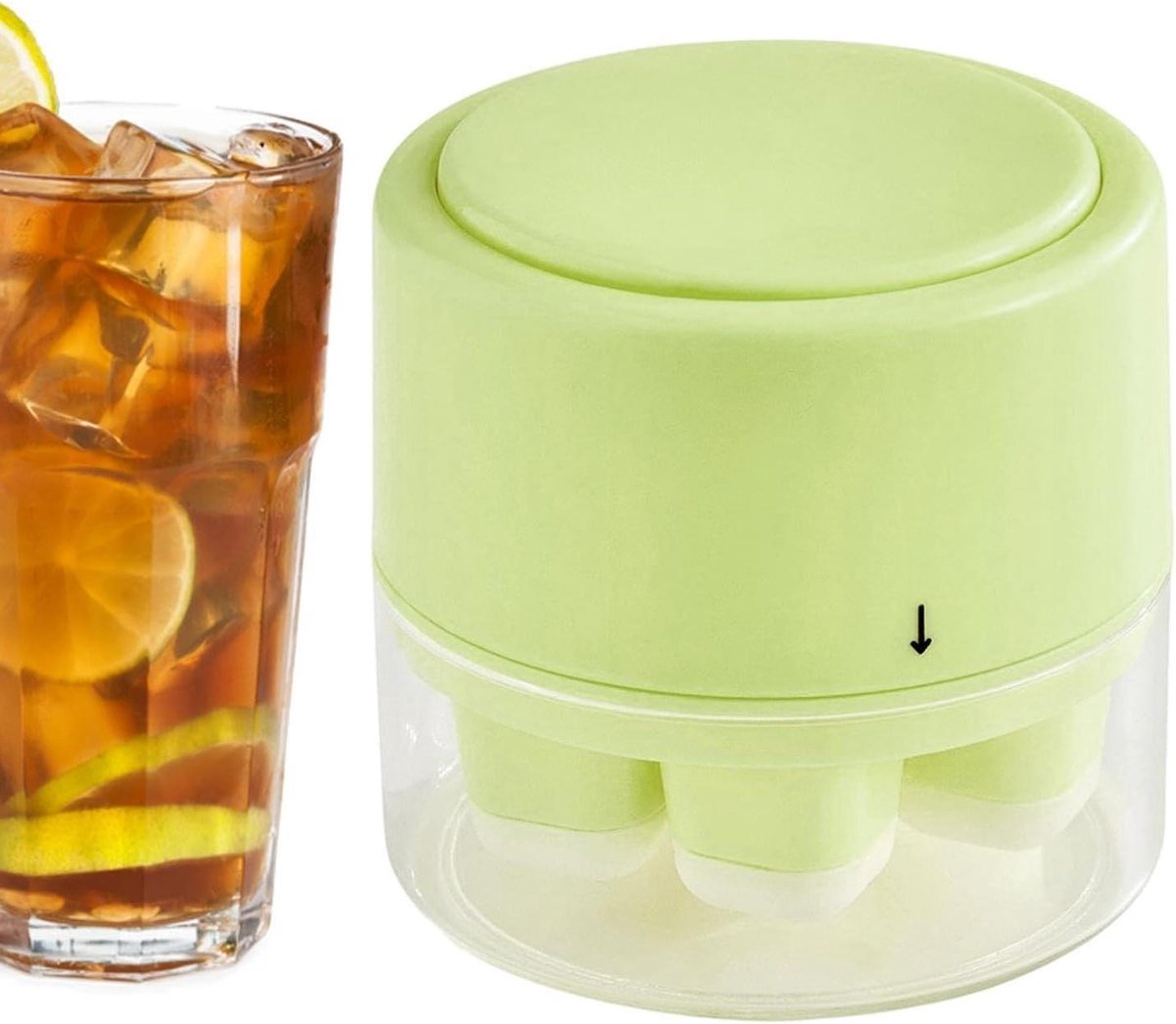 IJsklontjes Vorm - Drank Maker - Dranken Koelen - Easy Press Release Systeem - 8x8x8 cm - Groen