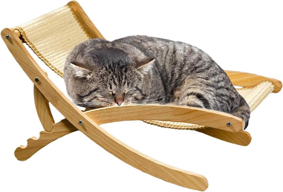 Kattenstoel - Ligstoel voor katten - Ontspannen voor katten - Krabvriendelijk ontwerp - 322 x 24 x 134 cm - Geel