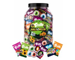 Trolli Halloween 1080g Halloween snoep mix - XL snoeppot met uitdeelzakjes - snoepzakjes voor Halloween