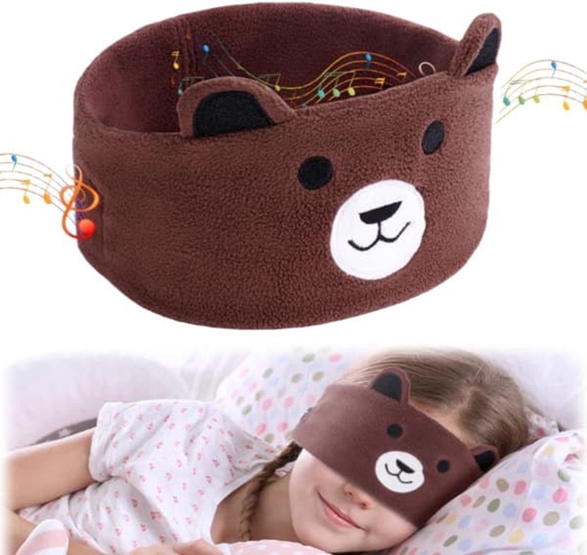 Bluetooth slaapmasker - Bluetooth slaapmasker voor kinderen - Draadloze koptelefoon voor kinderen - Muziek slaapmasker - Stereo - C