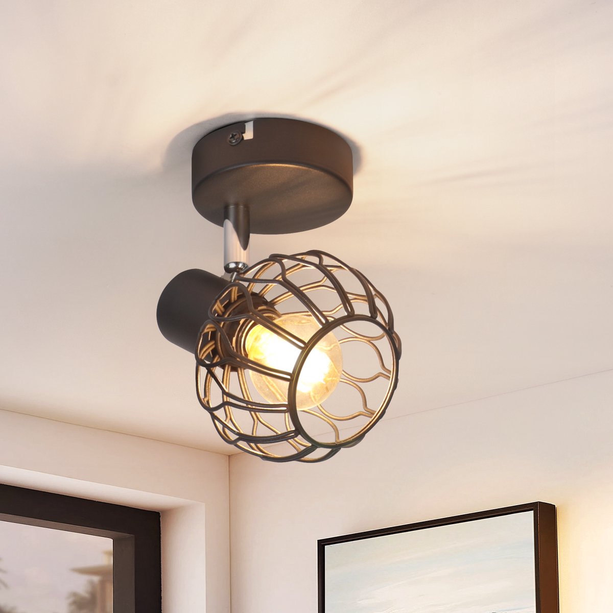 NETTLIFE LED Plafondspot 2-Flammig Zwart - E14 Metalen Deckenlampe | 350° Draaibaar & Schwenkbaar | Moderne Plafondlamp voor Gang, Keuken & Hal | Zonder Lampen