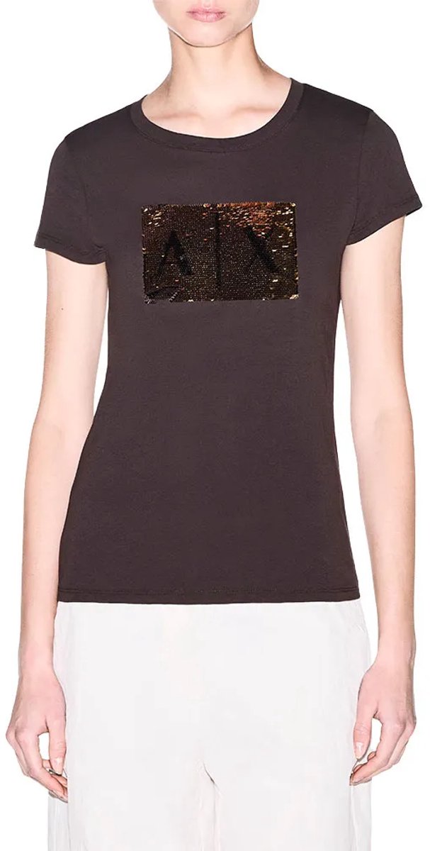 Armani Exchange 8nytdl_yj73z T-shirt Met Korte Mouwen Bruin M Vrouw