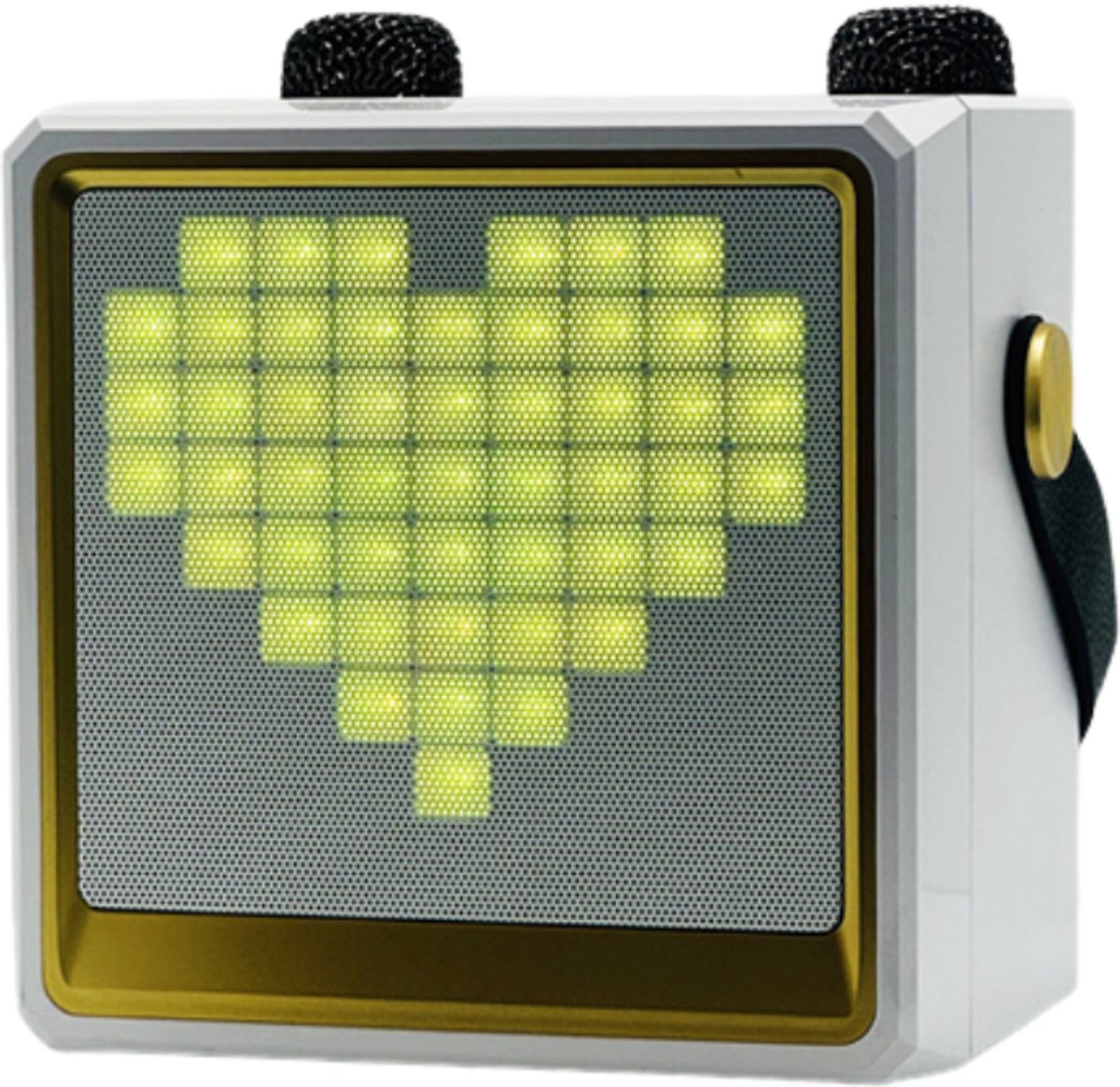 SpectrumBeat Karaoke Speaker met 2 Draadloze Microfoons – 10W – LED Display – Bluetooth – Wit 929