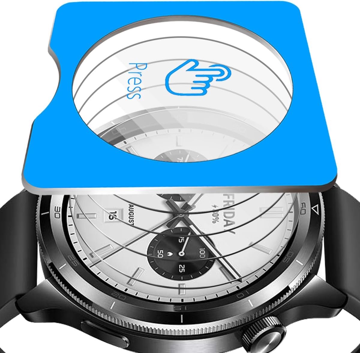 Beschermfolie voor Xiaomi Watch S4 pantserglas, 4 stuks 9H hardheid, HD gehard glas, displaybescherming met positioneringshulp voor installatie, anti-kras, veiligheidsglas, luchtbelvrij