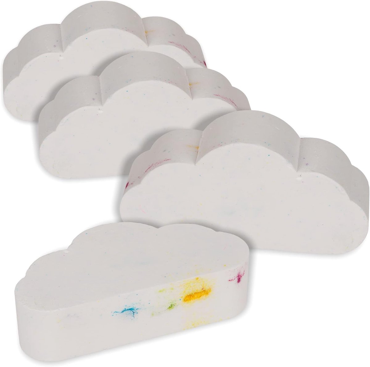badbommen, badparels, badtoevoeging met etherische oliën voor vrouwen, vriendin, mama, kinderen, cadeau voor verjaardag, Kerstmis, Moederdag (4 x 100 g, regenboog badwolken)