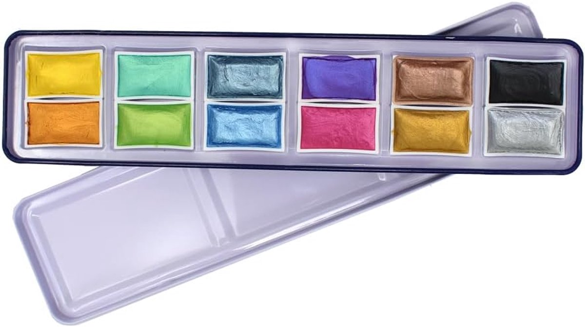 Aquarel Set - Shimmer - 12 volledige pannen