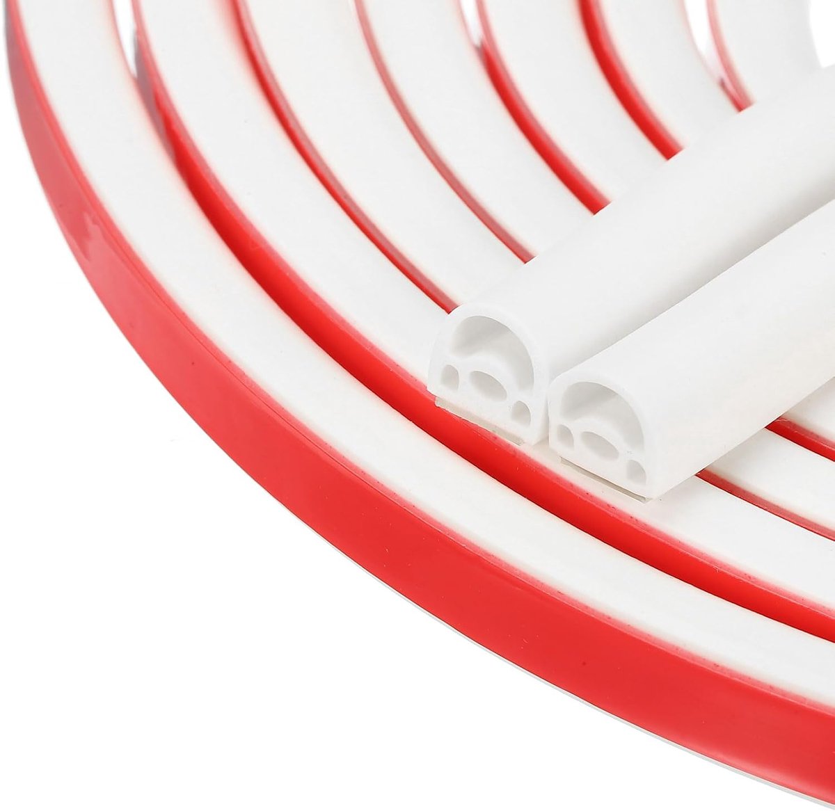 Weerstrips, deurafdichtingsstrips, 20 ft siliconen D-vormige deurafdichtingsstrips, zelfklevende weerstrips, geluidsafdichtstrip, 0,80 x 0,8 cm, wit