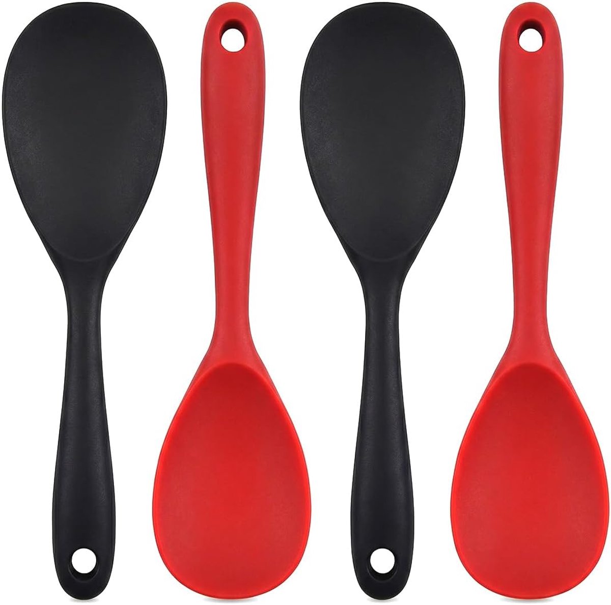 4 Stuks 22,5 x 7cm Servelepels, Siliconen Kooklepel, Anti-Aanbak Kooklepel | Hittebestendige Rijstlepel, Siliconen Kooklepels, Serveerlepel, Rijstlepel, voor Rijst, Aardappelpasta, Sushi
