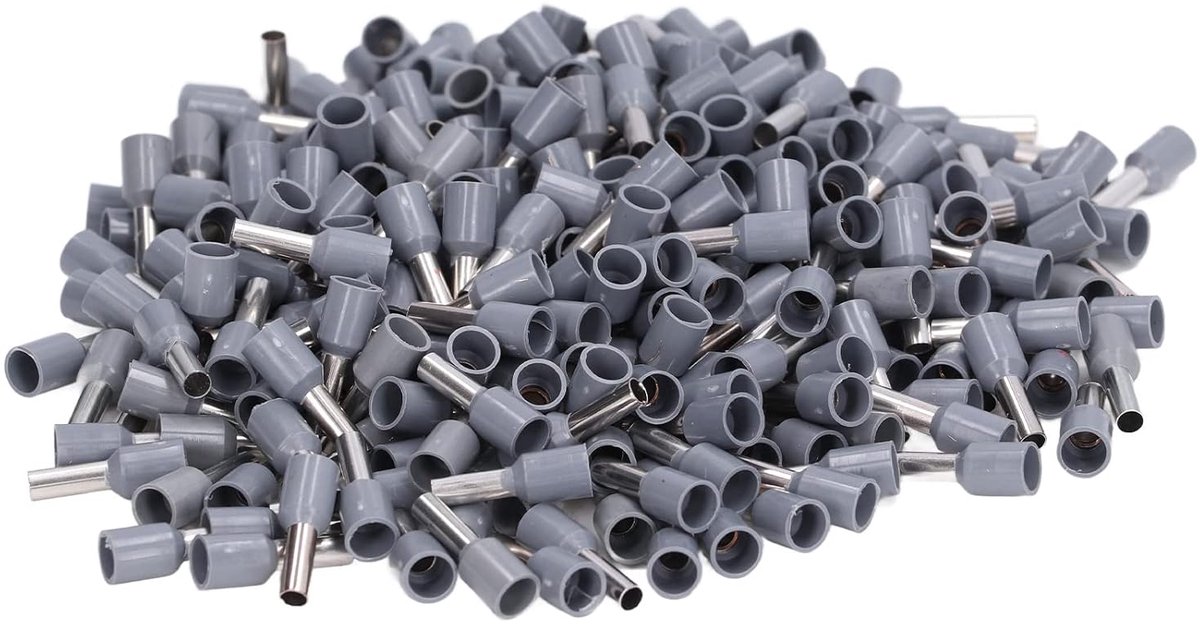 1000 stuks AWG12 kabelschoenen, geïsoleerde krimpklemmen met koperen hulzen voor het krimpen voor elektrische klemmen (E4009)