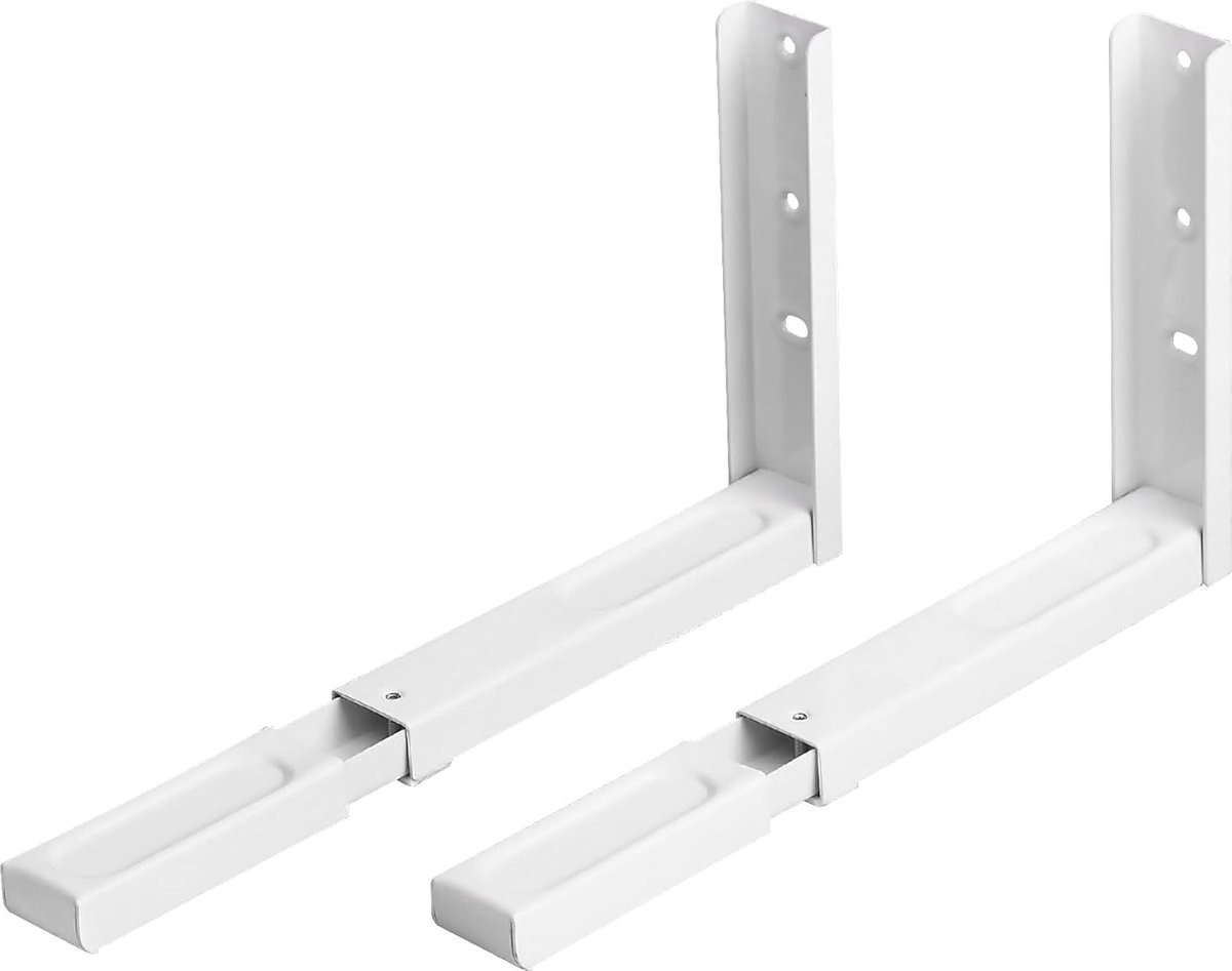 Magnetronhouder, 6827100, wit | Voor wandbevestiging – houder uittrekbaar tot max. 50 cm – magnetronhouder – muur – magnetronhouder plank