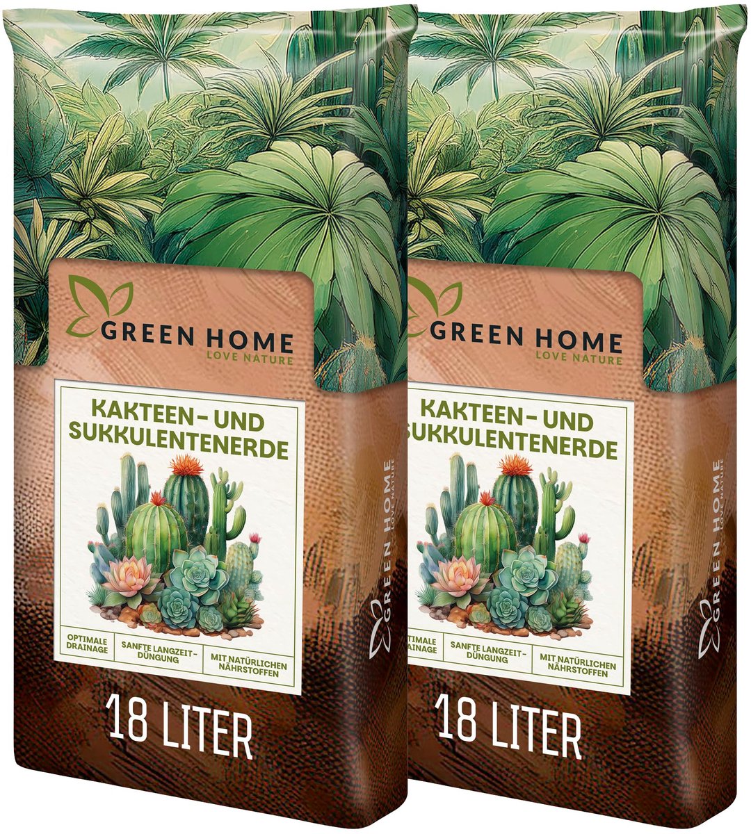 Green Home Cactus en succulent potgrond - 36 liter - met perliet en langwerkende NPK voeding - pH 5,8
