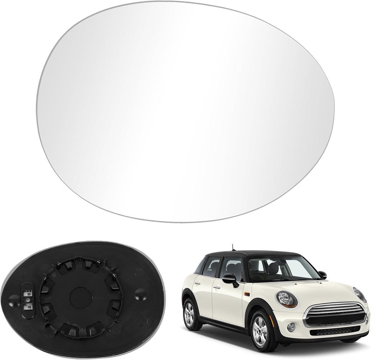 vervanging voor Mini Cooper F55 F56 F57 F60 2013-2020, buitenspiegel, glas, asferisch, buitenspiegel, verstelbaar, omgekeerde lens, achteruitrijglas (rechts)