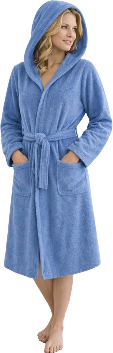 Badjas Dames Katoen Badstof Capuchon Sauna Spa Thuis