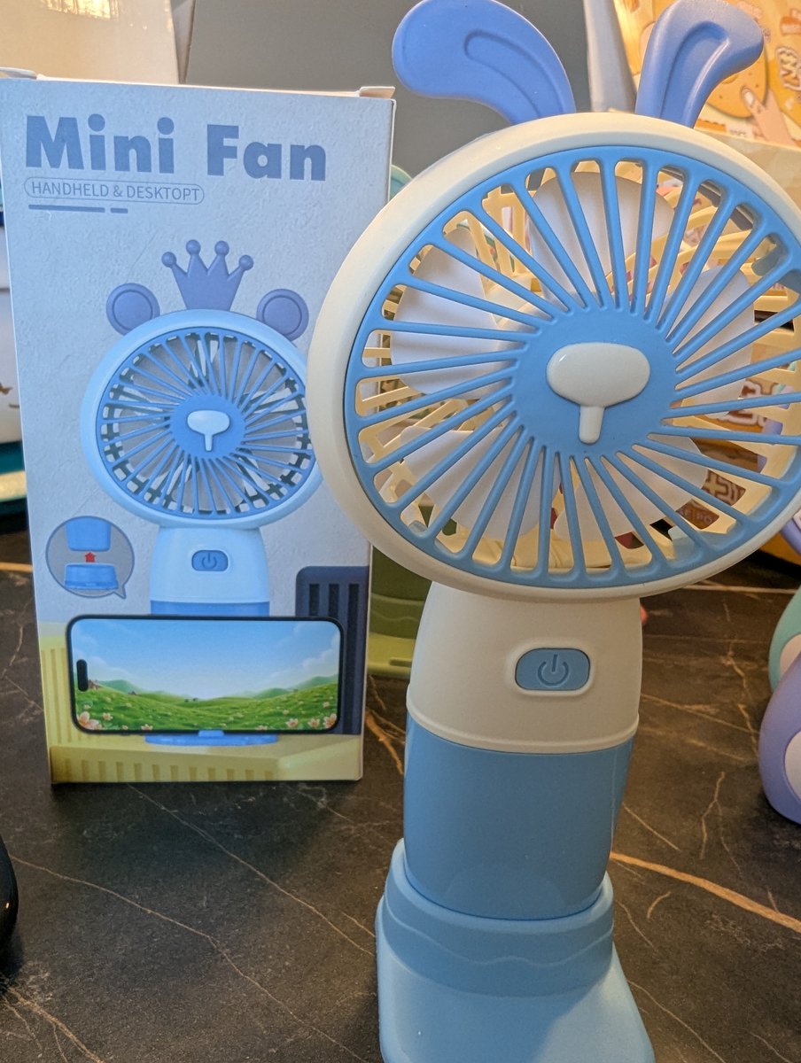 Handventilator 3 standen, blauw