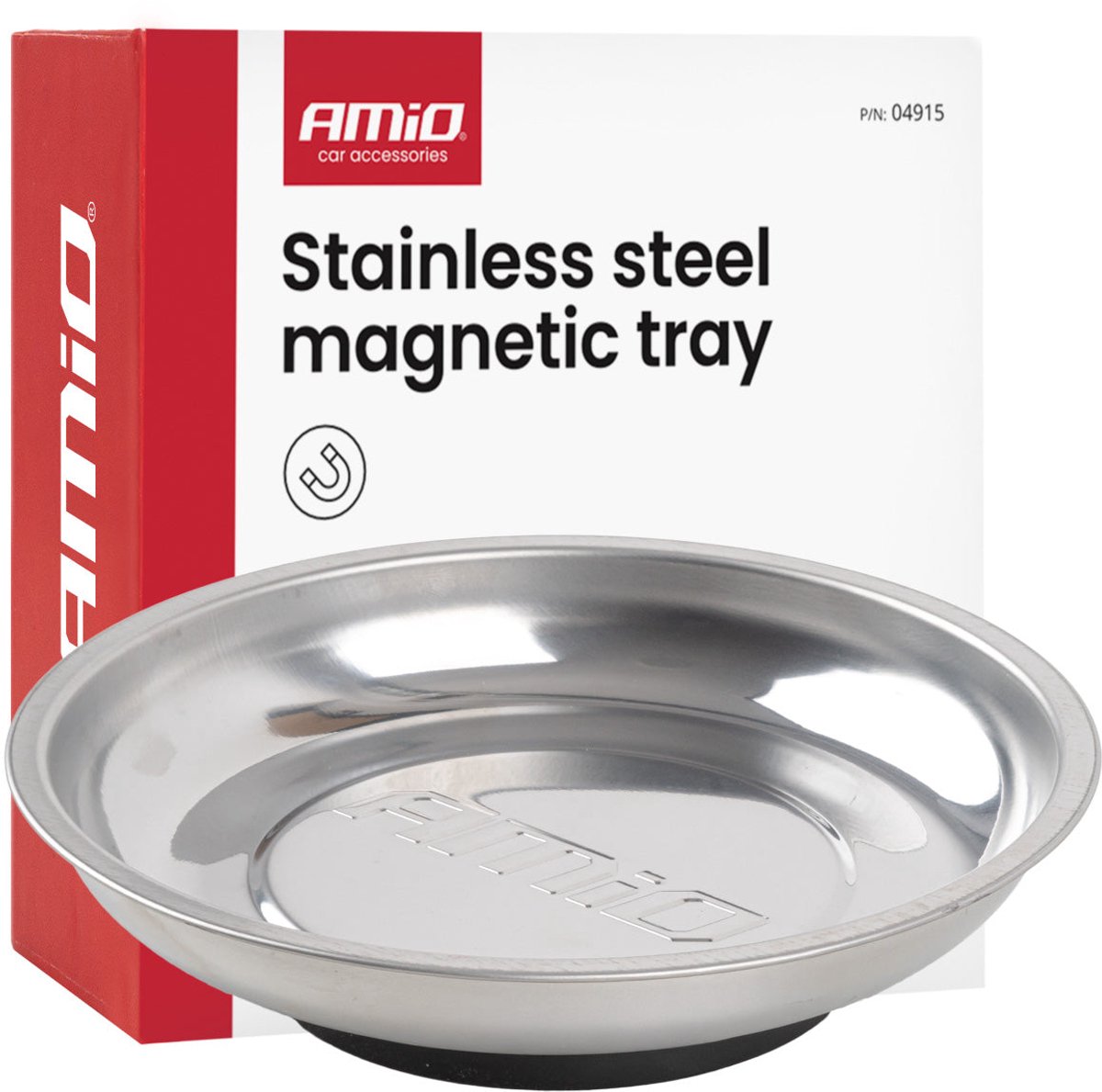 AMiO Magnetische Onderdelenbak RVS 150mm Grote Magneetschaal voor Schroeven en Bouten