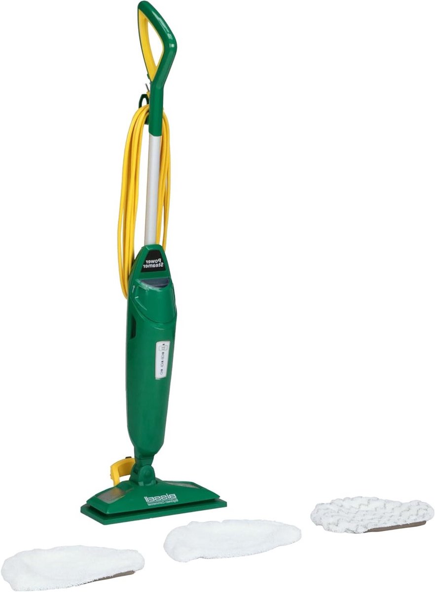 Stoomreiniger Mop - Vloerreiniger Schoonmaakdweil - Vloeren Ontsmetten - Variabele Stoomregeling - 125 inch breed - Groen