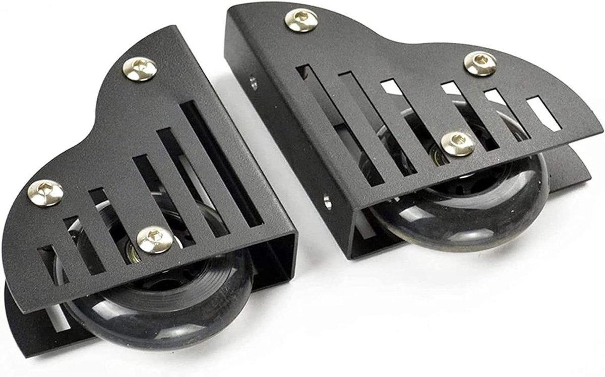 Bibliotheekladder Wielen - Roller Set - Ladder Mobiliteit - Met Rem - 2 stuks - Zwart