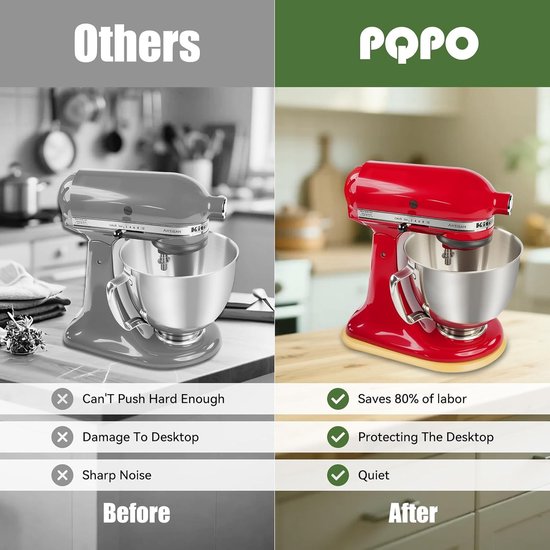 Mixer Verplaatsbaar Accessoire voor Keukenmachine 4.5-5 Qt - Bamboe Schuif van Merkloos — afbeelding 4
