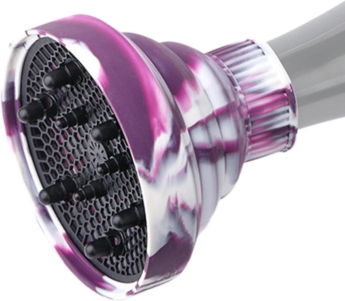 Föhn Diffuser - Haardroger Opzetstuk - Krullen Stylen - Universeel Verstelbaar - Opvouwbaar Ontwerp - Zwart