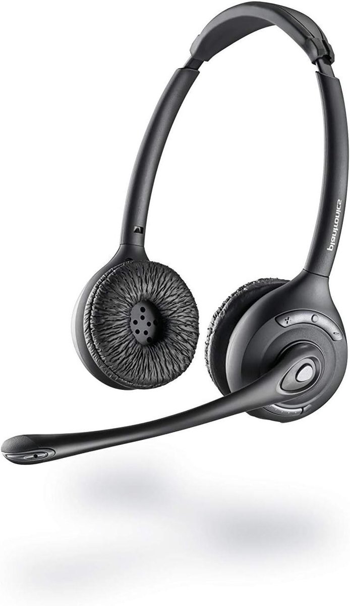Draadloze DECT Headset - Kantoor Headset - Productief Werken - Smart-Sensor Technologie - 120 meter bereik - Zwart