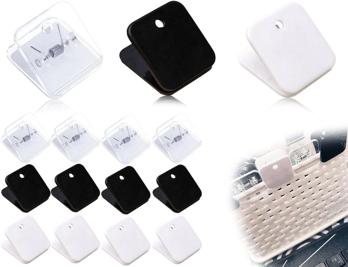 Lhbwhiz Verpakking met 12 zelfklevende veerclips, transparante zelfklevende kabelclips, eenzijdig zelfklevende - ShopVlot