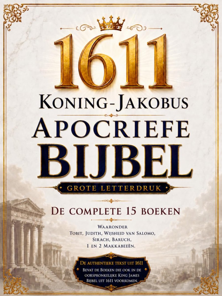 SnelShoppen - 1611 Koning-Jakobus Apocriefe Bijbel Geïllustreerd in Grote Letterdruk - Complete 15 Boeken waaronder Tobit, Judith, Wijsheid van Salomo