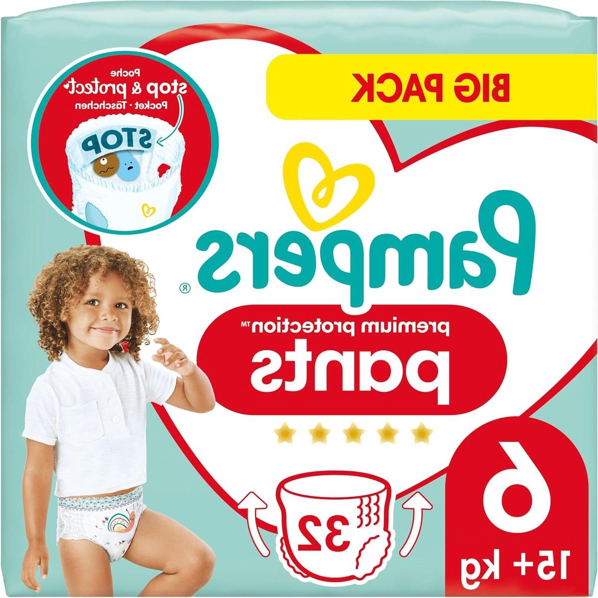 Baby luierbroekjes - Luierbroekjes Pants luiers - Baby verzorgen - 360 graden pasvorm - Maat 6 (15 kg+) - Wit