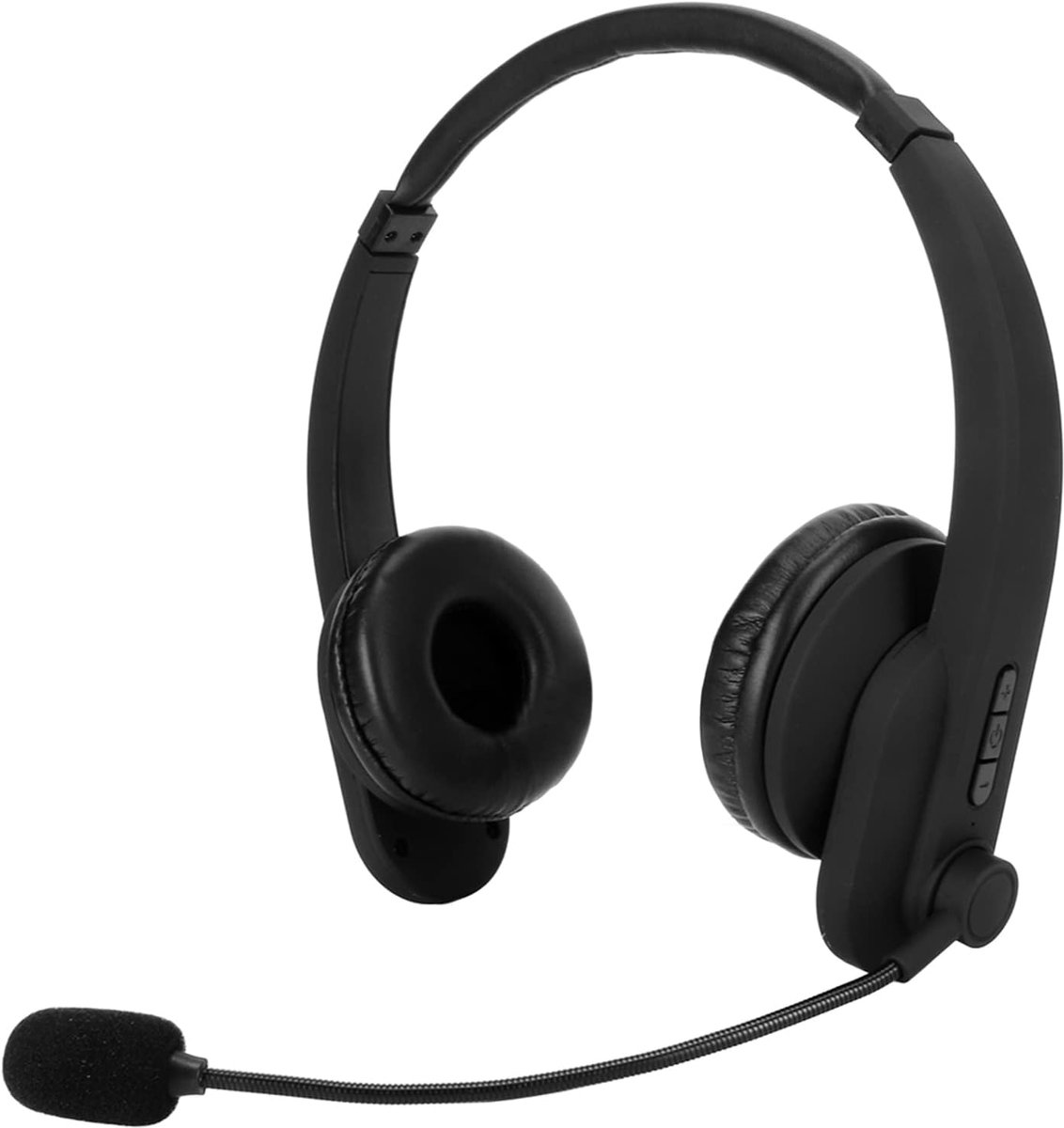 SnelShoppen - Draadloze Headset, BT 5.0 Noise Cancelling Over-ear Hoofdtelefoon met Draai Microfoon voor Telefoon Consultatie, Call Center en Kantoor
