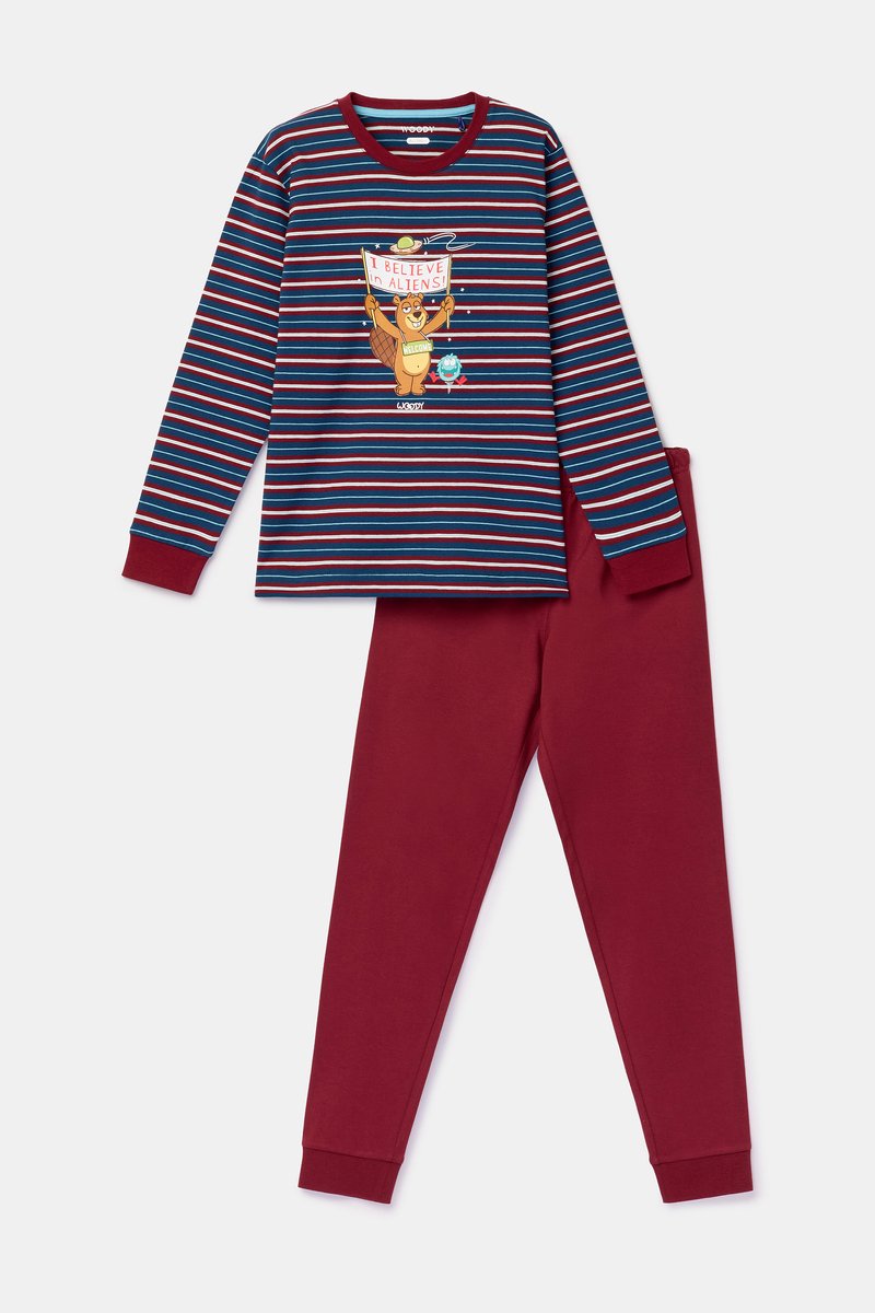 Woody pyjama jongens-lange broek-QTR/265-8 jaar