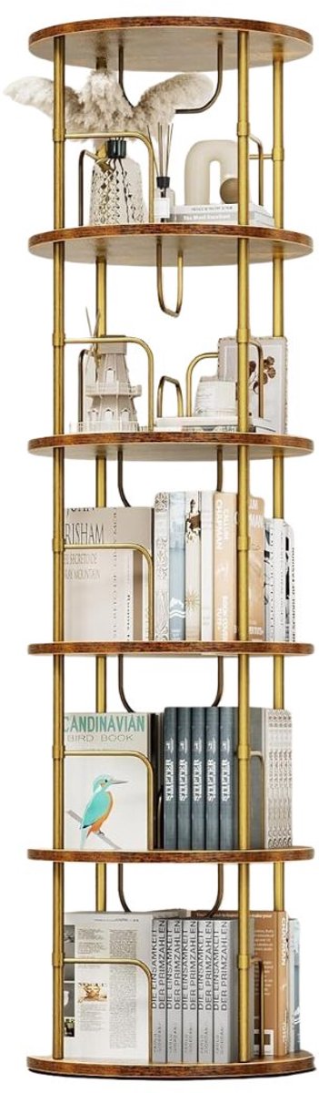 JCP® Hoekmeubel - Hoekmeubel Boekenkast - Boekenrek - Vintage Bruin - 45cm x 45cm x 160cm