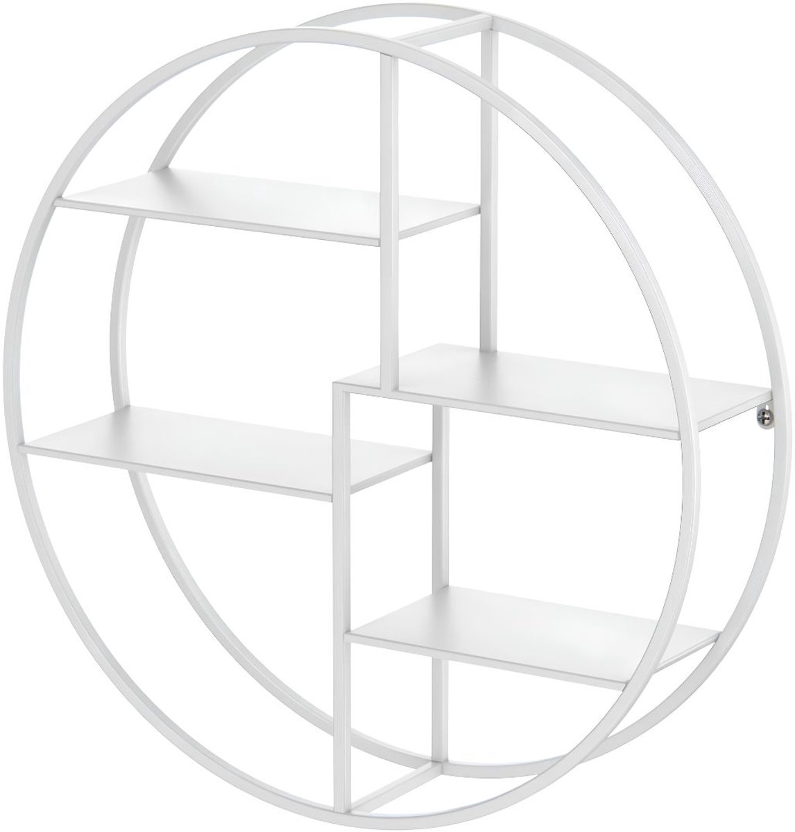 JCP® Wandrek Rond - Wandrek Rond Industrieel - Wandplank - Wit - 60cm x 14cm x 60cm