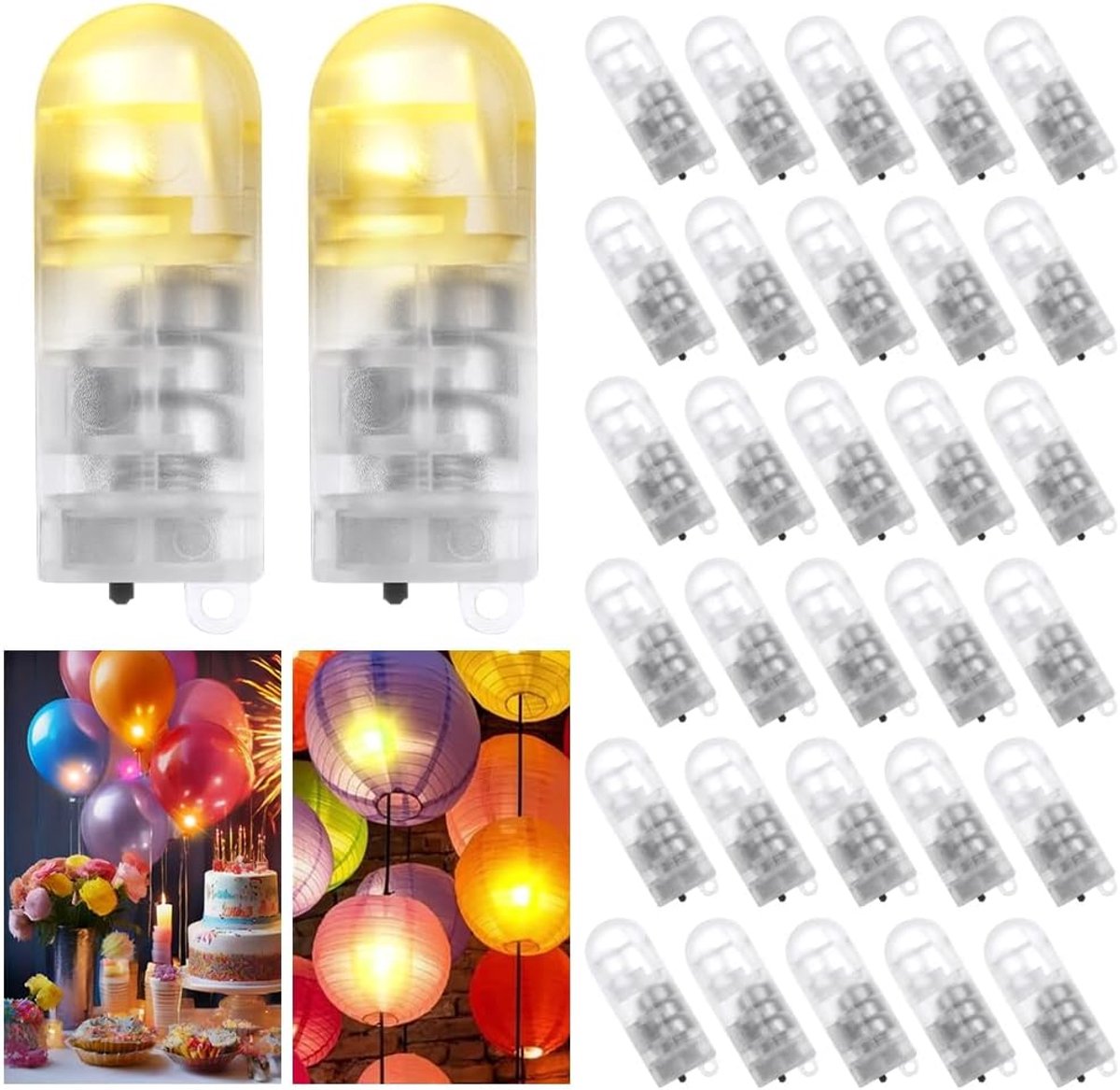 Mini decoratieve lampjes 30 stuks - warmwit - met schakelaar - perfect voor feestdecoratie - SnelShoppen