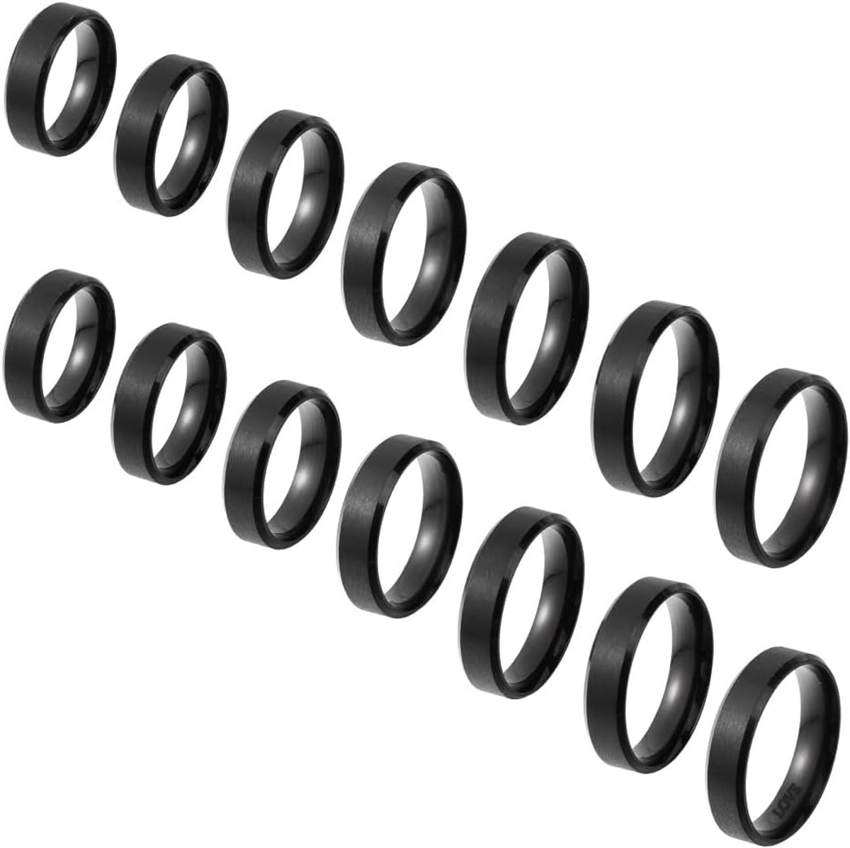 14 stuks roestvrij staal effen matte bandring 7 maten laserinscriptie