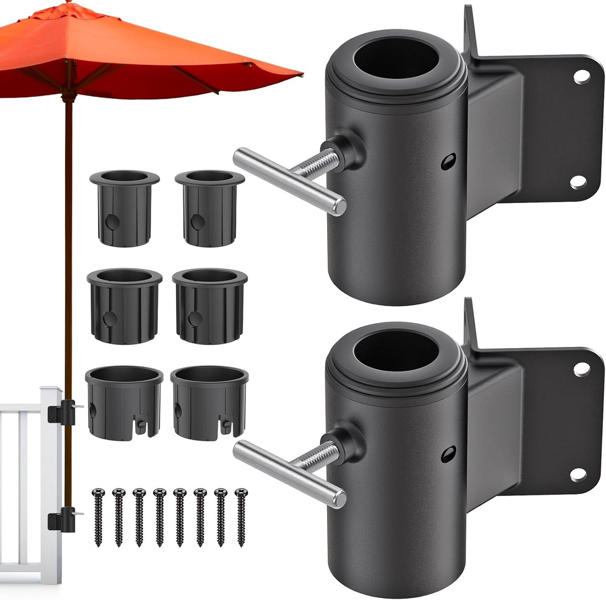 Parasolklem Balkon, Patio Paraplu Houder Stand Buis 2 stuks Balkon