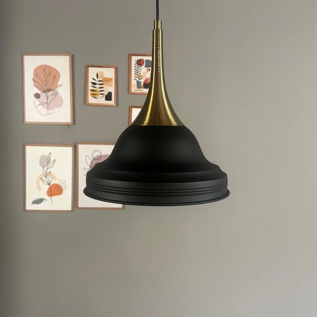 Bamyum Asletl hanglamp, industriële Modern stijl, Ø40 cm, zwart metalen lamp