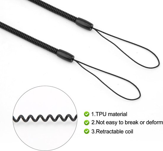 12st Elastisch Tether Lanyard, 24cm Touch Pen Tether Intrekbaar — afbeelding 3